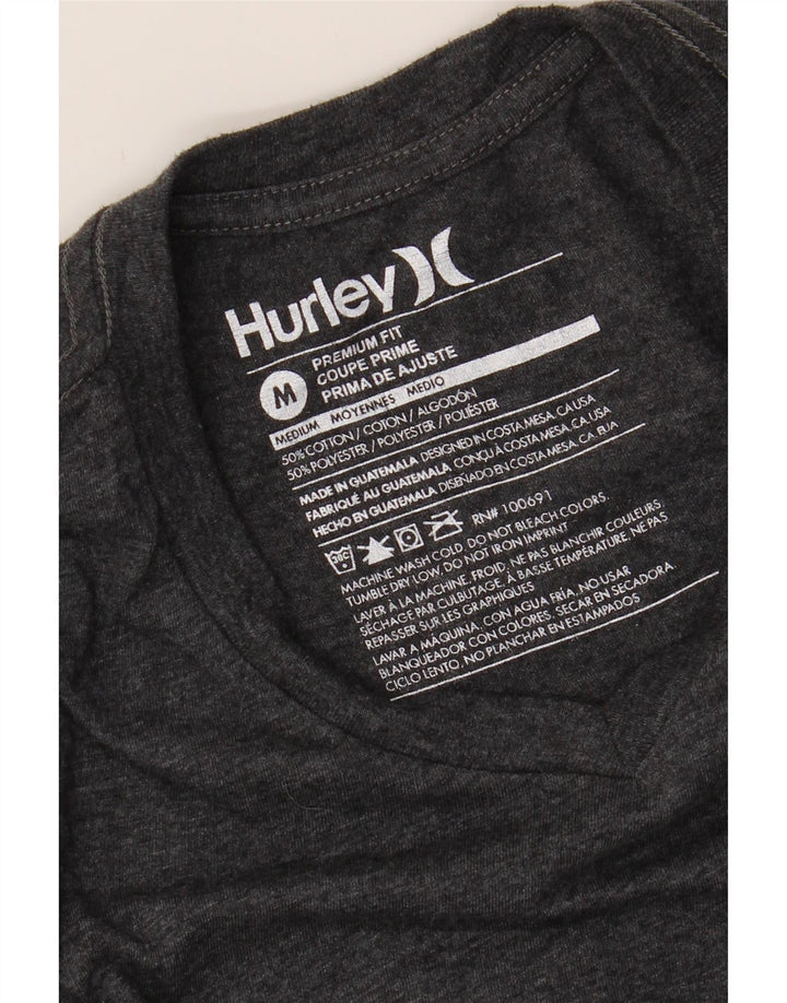 HURLEY Mens T-Shirt Top Medium Grey Cotton Vintage Hurley and Second-Hand Hurley from Messina Hembry 