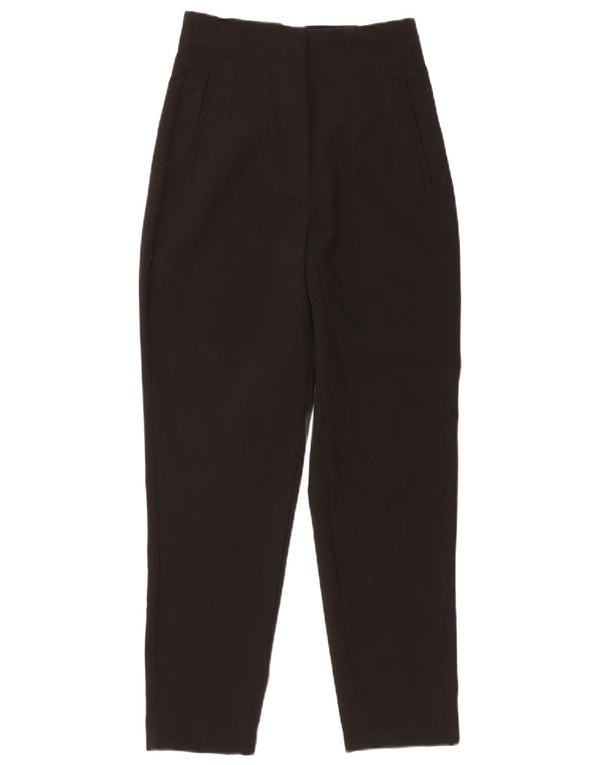 Zara ženske sužene ležerne hlače visokog struka XS W24 L26 crni poliester