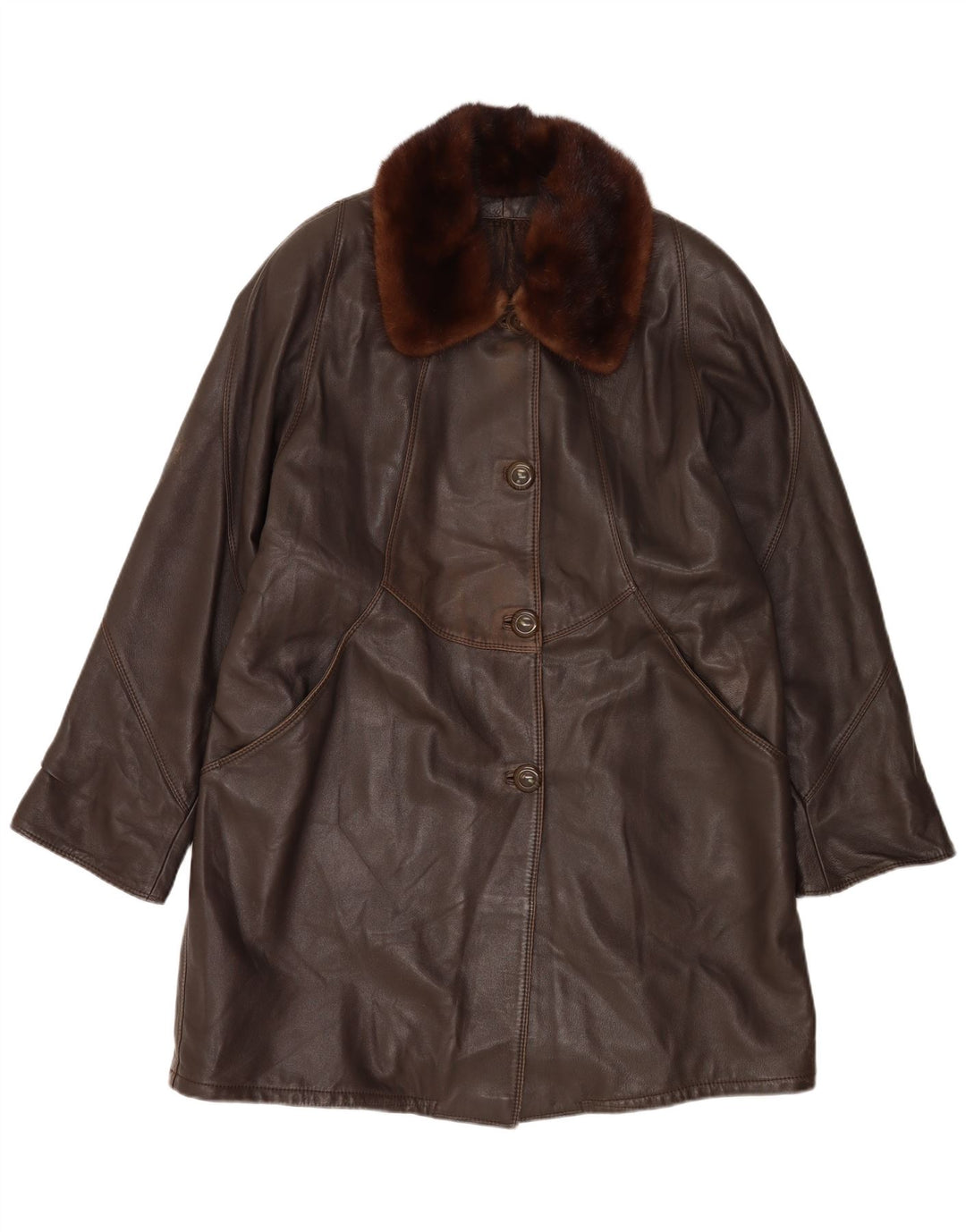 Vintage ženski kaput UK 18 XL smeđi