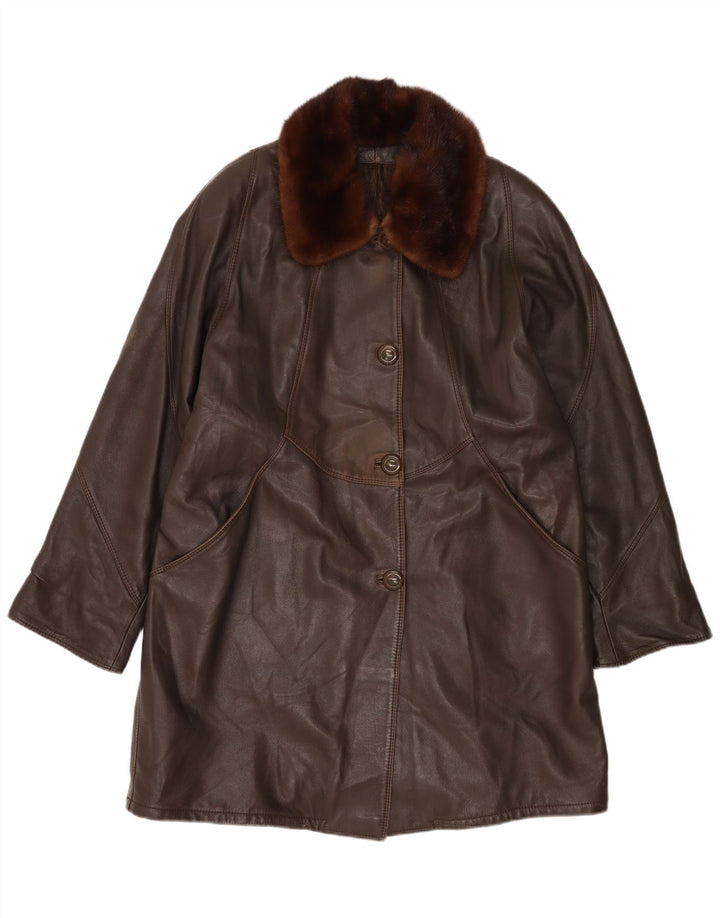 Vintage ženski kaput UK 18 XL smeđi