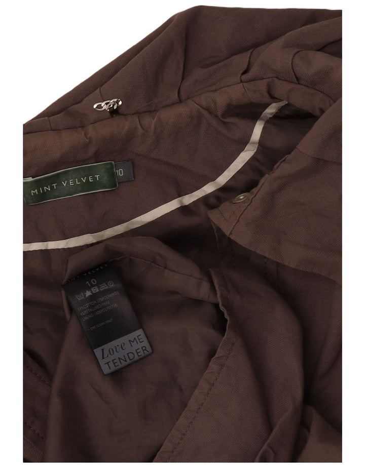 MINT VELVET Ženska prevelika parka jakna UK 10 Mala smeđa pamuk