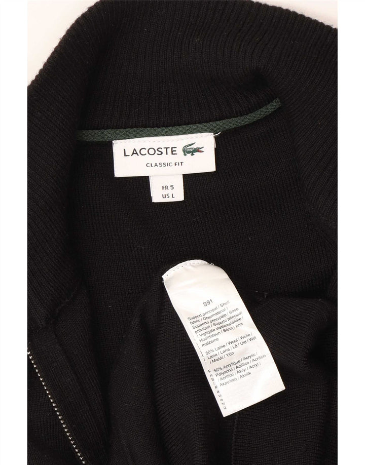 Lacoste muški džemper klasičnog kroja veličine 5 veliki crni vuneni