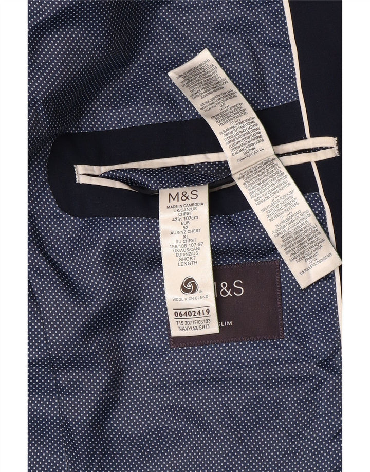Marks & Spencer muška kratka jakna sa 2 gumba UK 42 XL tamnoplava vuna