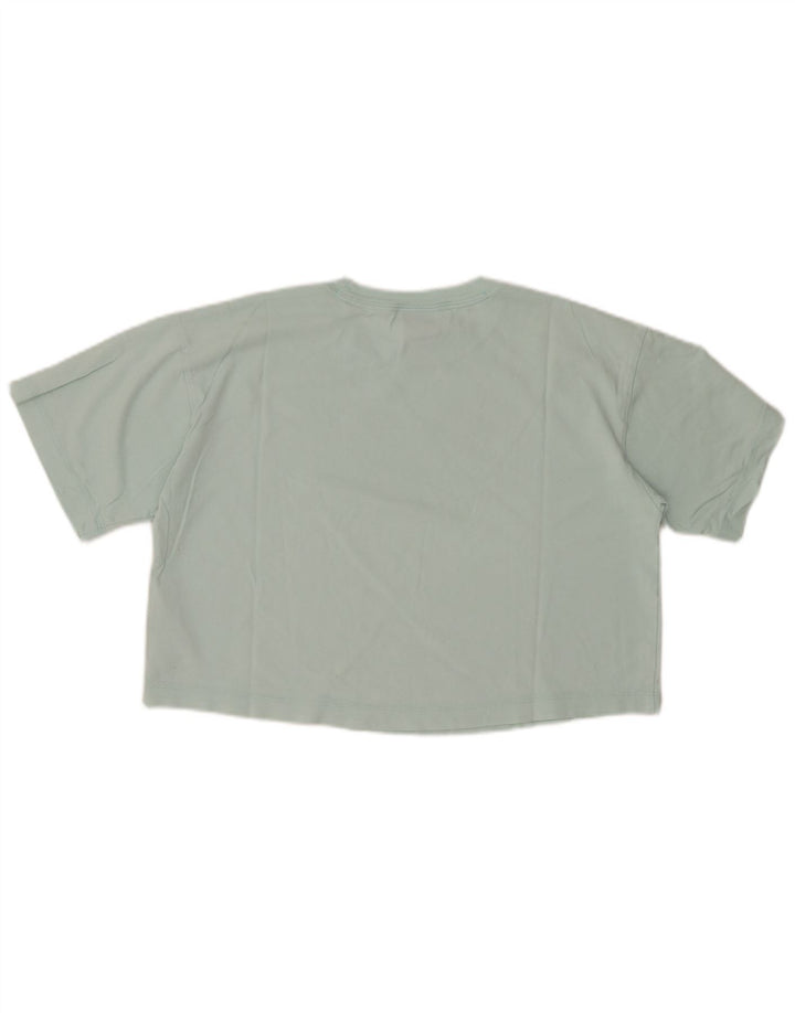 CHAMPION Ženska skraćena majica kratkih rukava s grafičkim motivima UK 14 srednje tirkizni pamuk