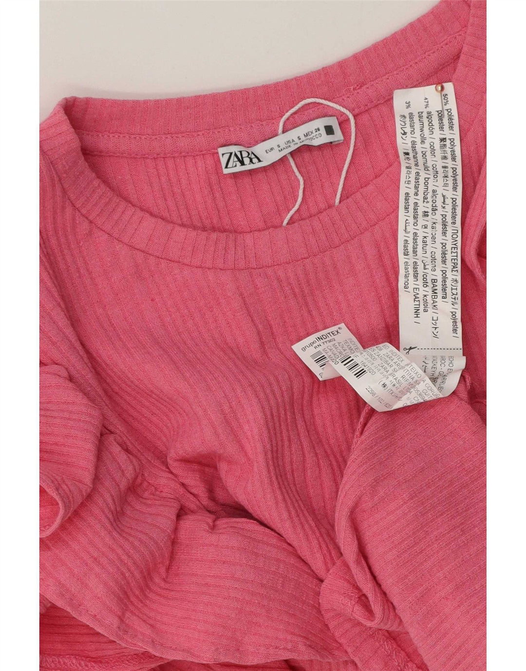 Zara ženska bluza Top UK 10 mali ružičasti poliester