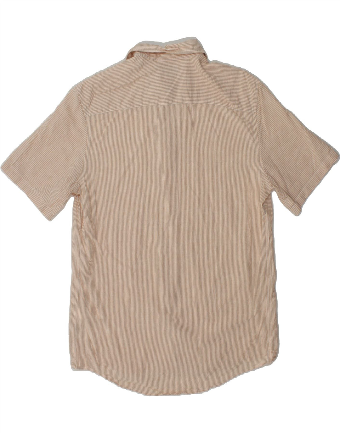 ZARA Mens Short Sleeve Shirt Medium Beige Striped Cotton Vintage Zara and Second-Hand Zara from Messina Hembry 