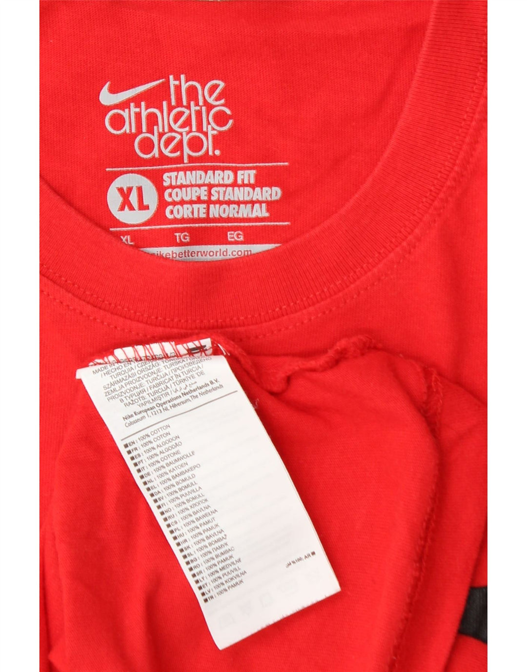 NIKE Mens Coupe Standard Standard Fit Graphic T-Shirt Top XL Crveni Pamuk