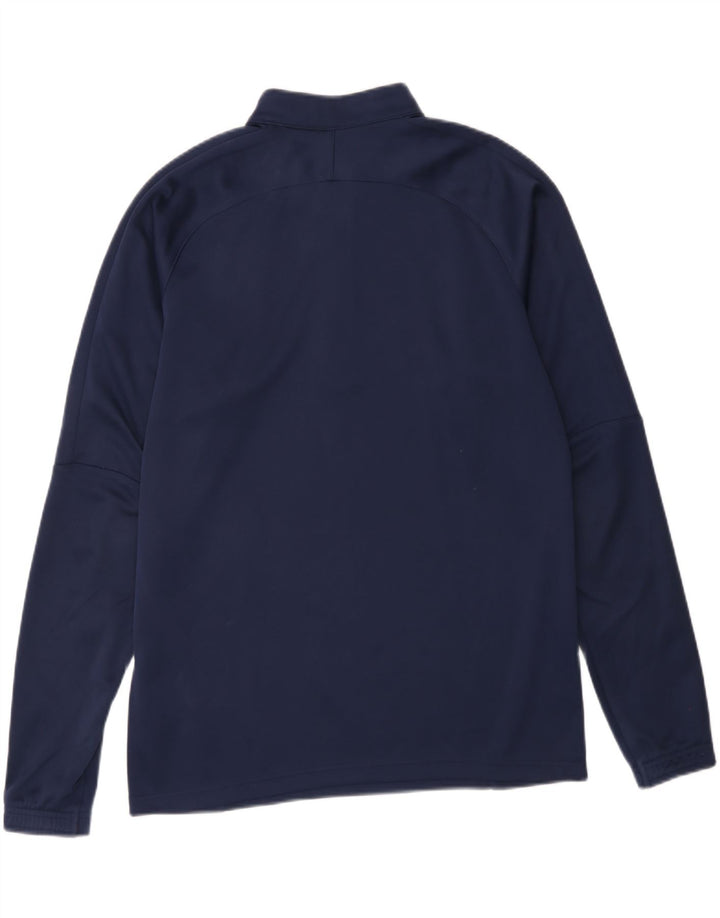 PUMA Mens Zip Neck Pullover Tracksuit Top Medium Navy Blue Polyester Vintage Puma and Second-Hand Puma from Messina Hembry 