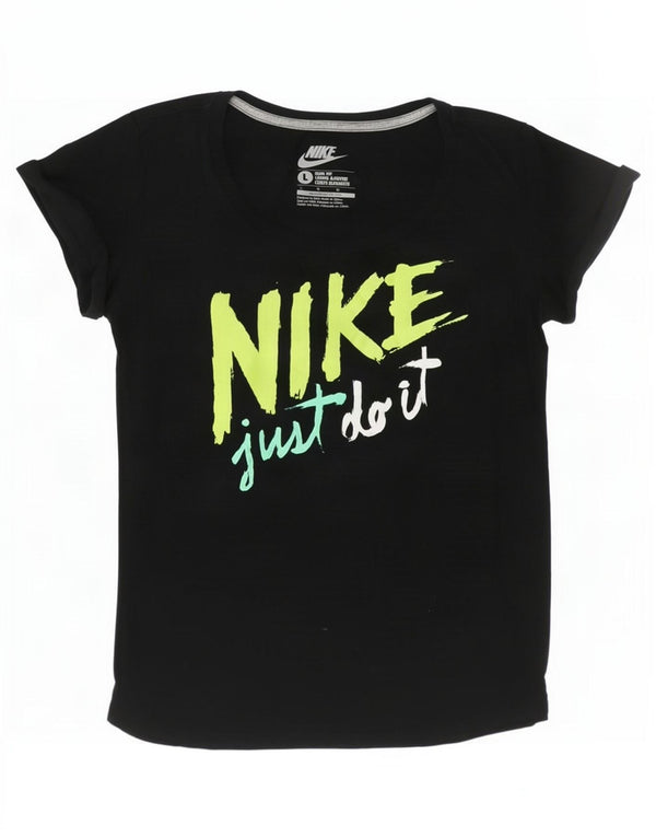 Nike ženska majica kratkih rukava Slim Fit Graphic T-Shirt UK 14 Large Black Cotton