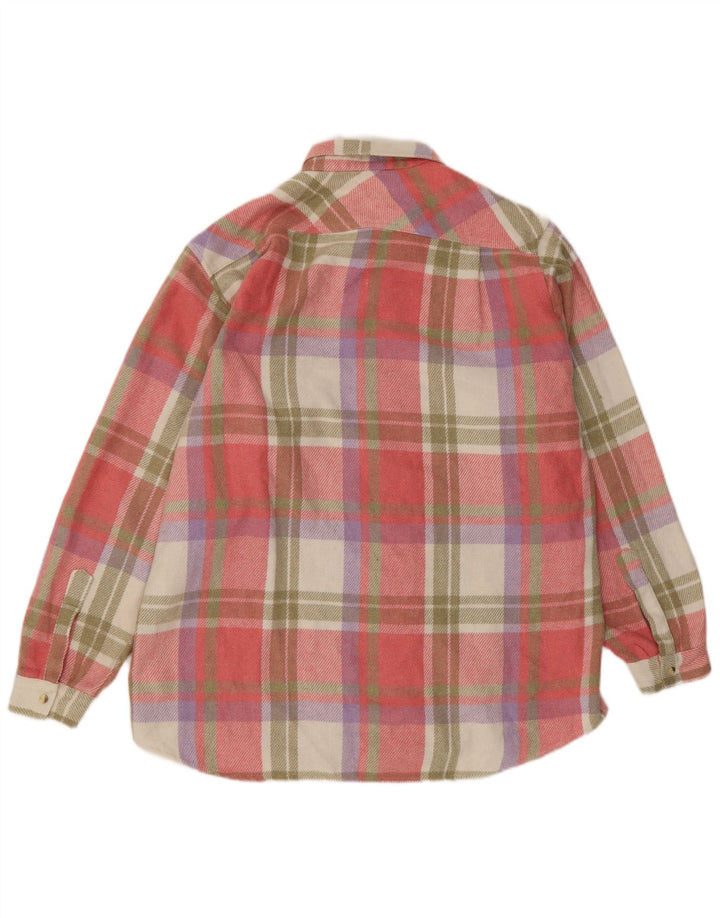 Vintage muška flanelska majica velikog ružičastog kariranog akrila