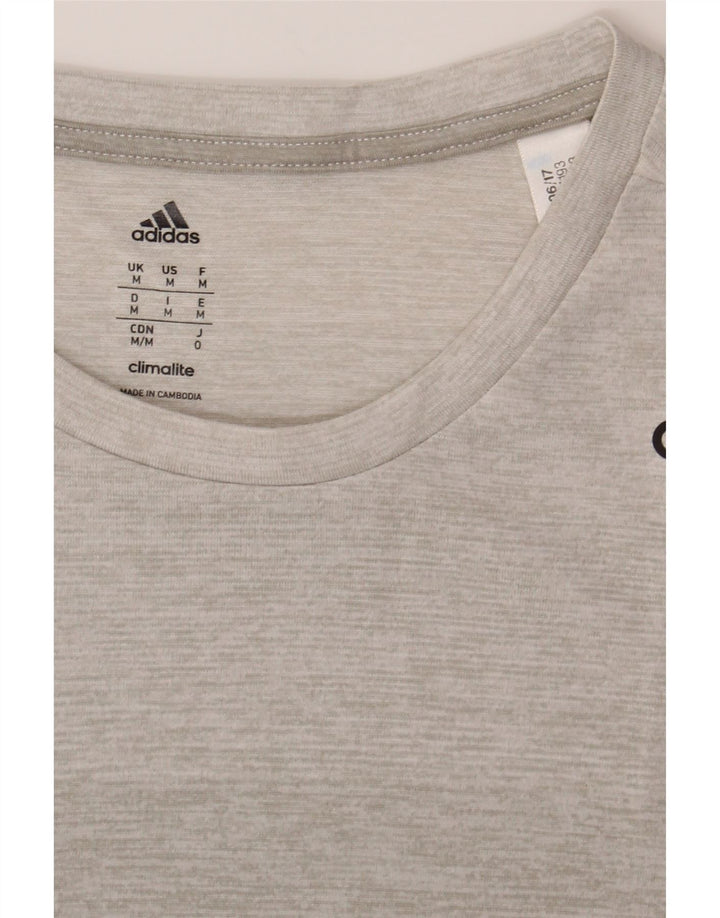 ADIDAS Mens Climalite T-Shirt Top Medium Grey Polyester Vintage Adidas and Second-Hand Adidas from Messina Hembry 
