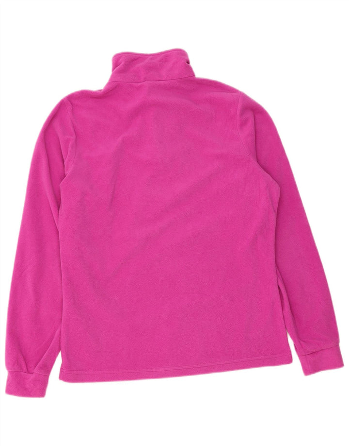 BRUGI Womens Zip Neck Fleece Jumper UK 14 Medium Pink Polyester
