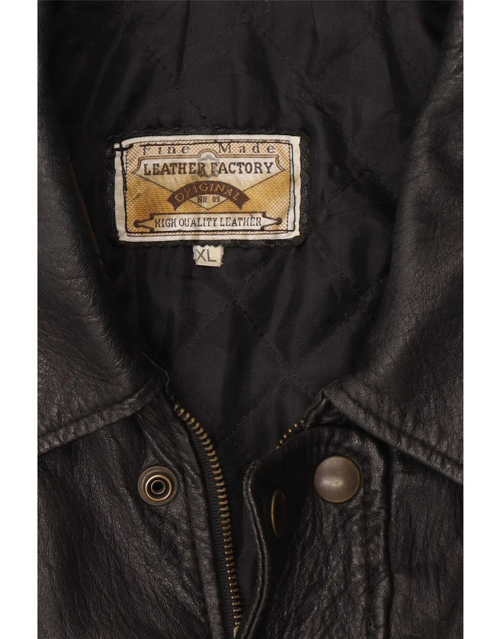 Vintage muška kožna jakna UK 42 XL crna