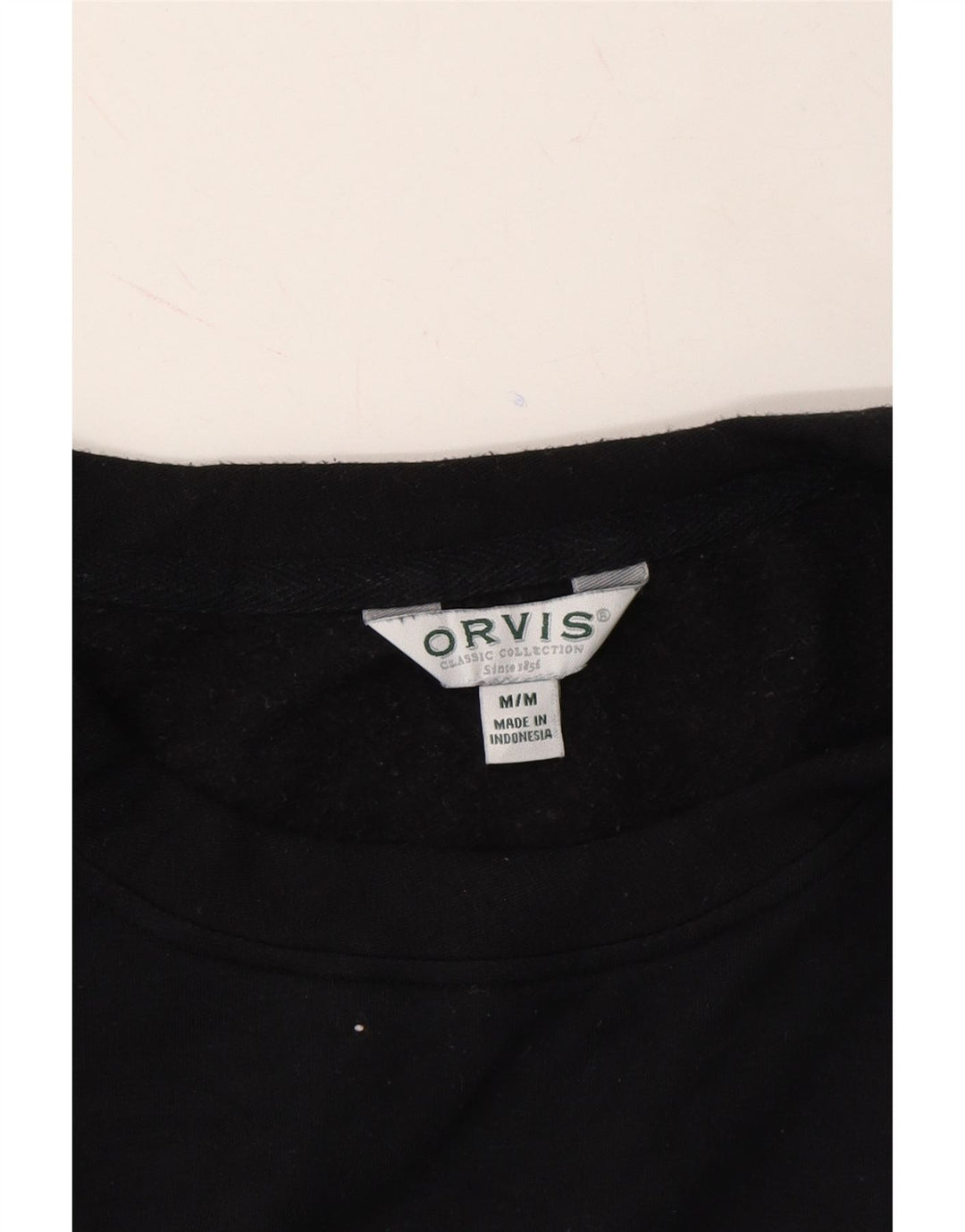 ORVIS Mens Sweatshirt Jumper Medium Black Modal Vintage Orvis and Second-Hand Orvis from Messina Hembry 