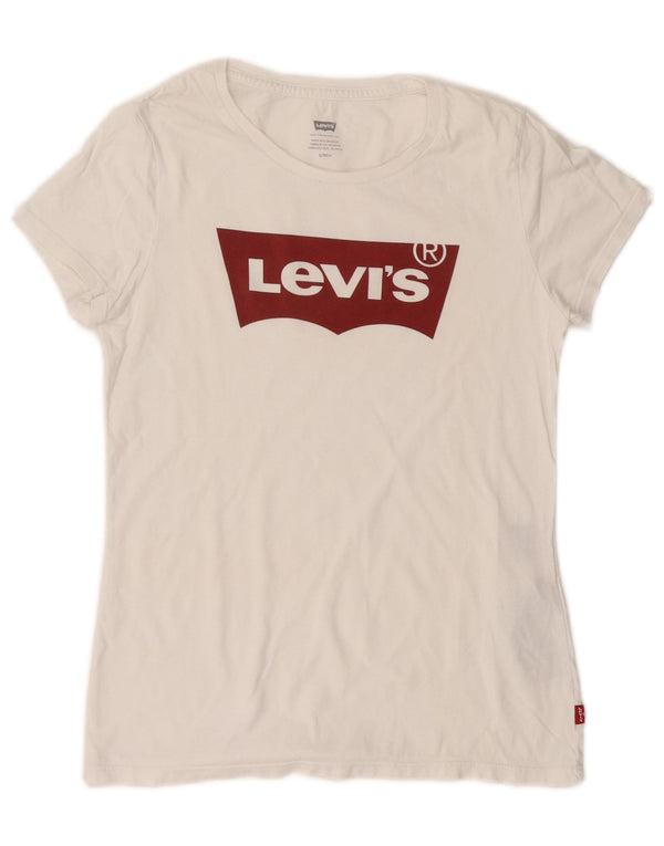 LEVI'S Ženska majica kratkih rukava s grafičkim motivima UK 10 Small Off White Cotton
