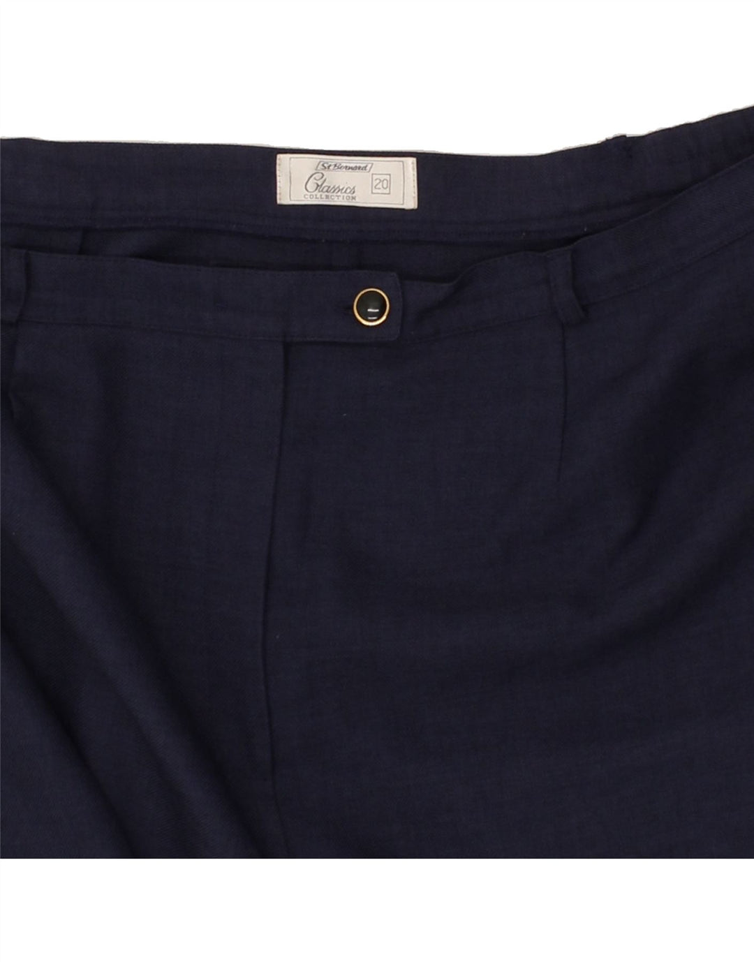 ST. BERNARD Womens Classics Slim Casual Trousers W38 L29 Navy Blue Vintage St. Bernard and Second-Hand St. Bernard from Messina Hembry 