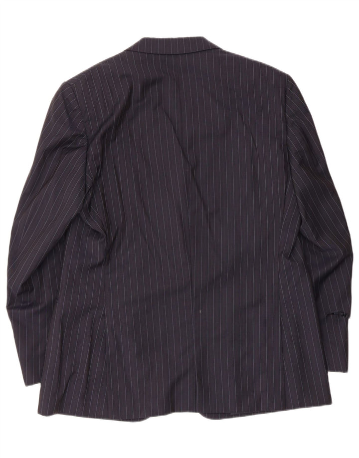 VALENTINO Mens 3 Button Blazer Jacket IT 56 3XL Navy Blue Pinstripe Wool Vintage Valentino and Second-Hand Valentino from Messina Hembry 