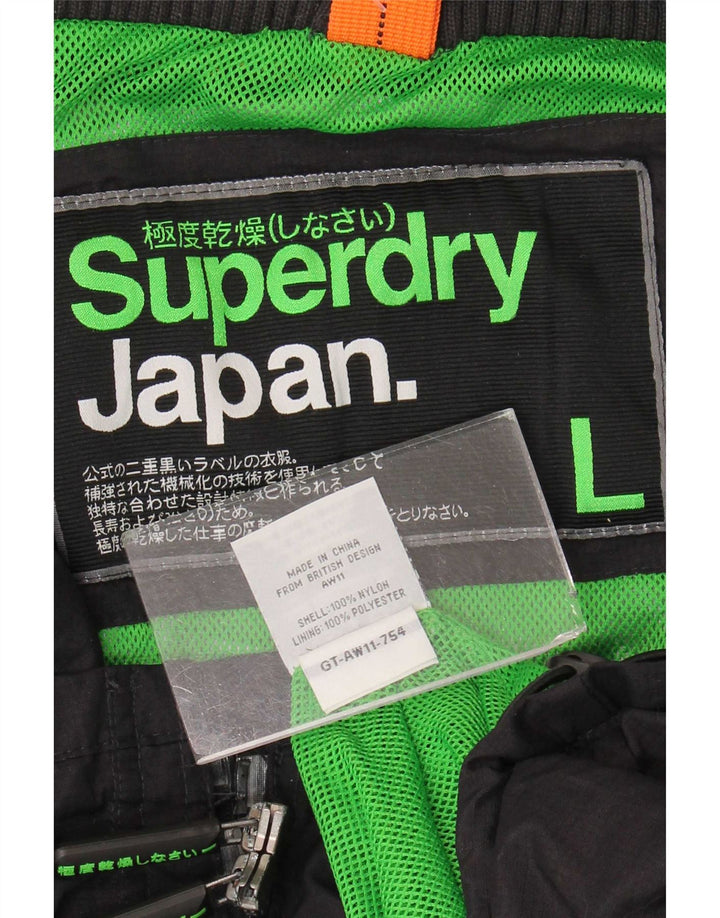 Superdry Muška kišna jakna UK 40 Veliki crni najlon