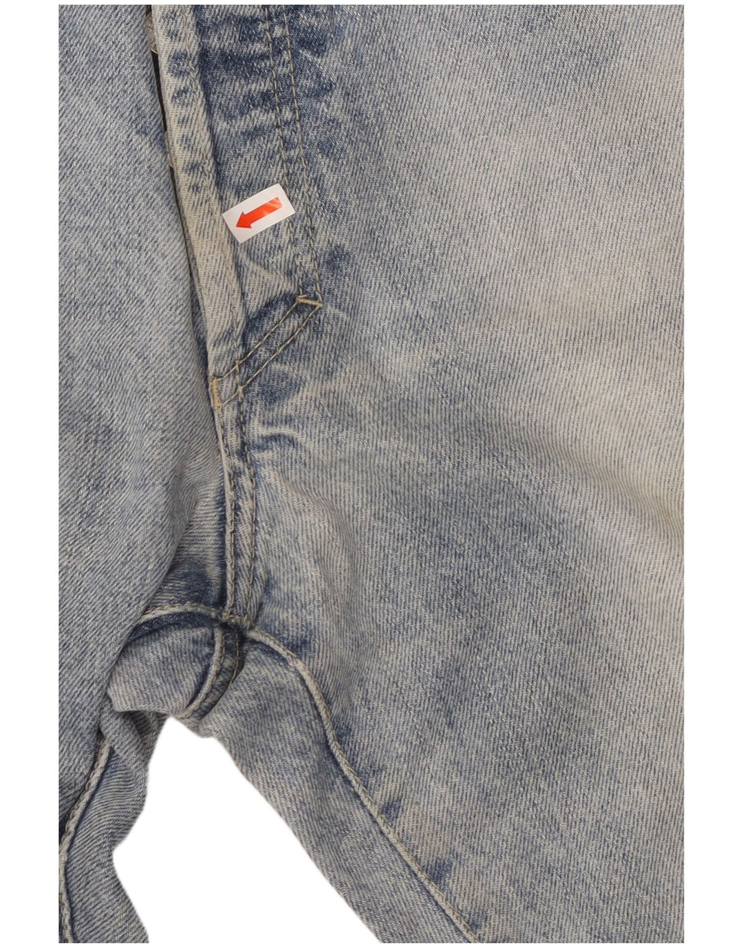 VERSACE muške ravne traperice s oštećenjem W34 L33 plavi pamuk