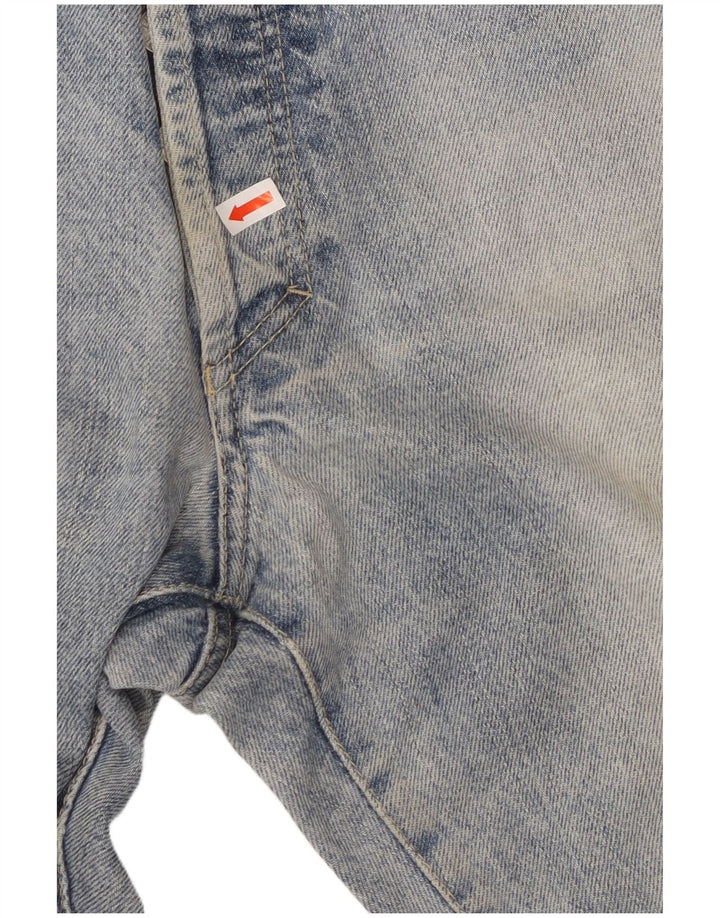 VERSACE muške ravne traperice s oštećenjem W34 L33 plavi pamuk