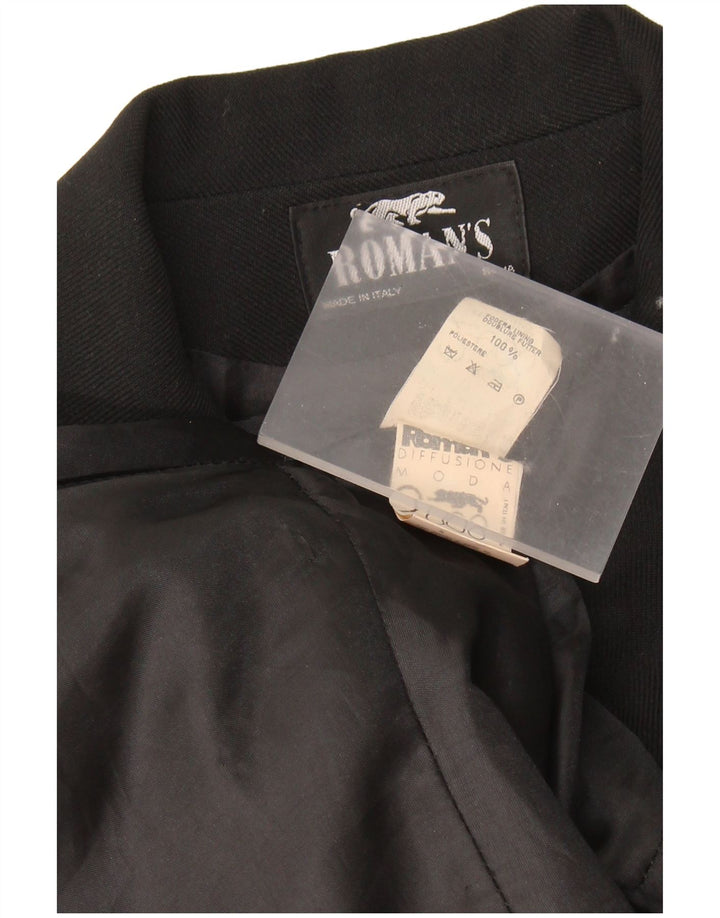 Romanova ženska jakna sa 4 gumba UK 10 Mala crna