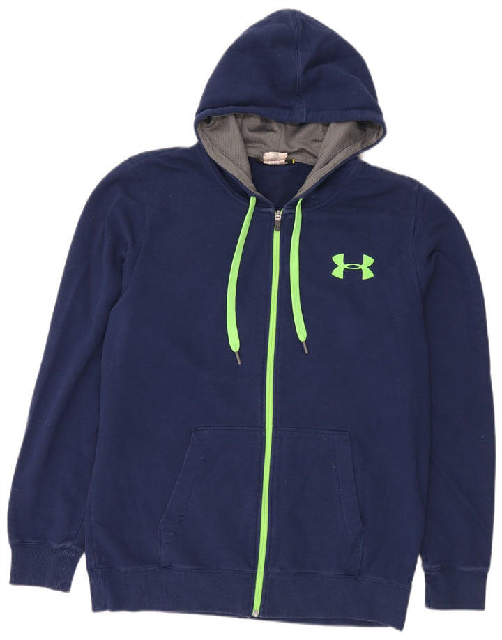 Under Armour muški pulover s kapuljačom na patentni zatvarač Veliki plavi pamuk