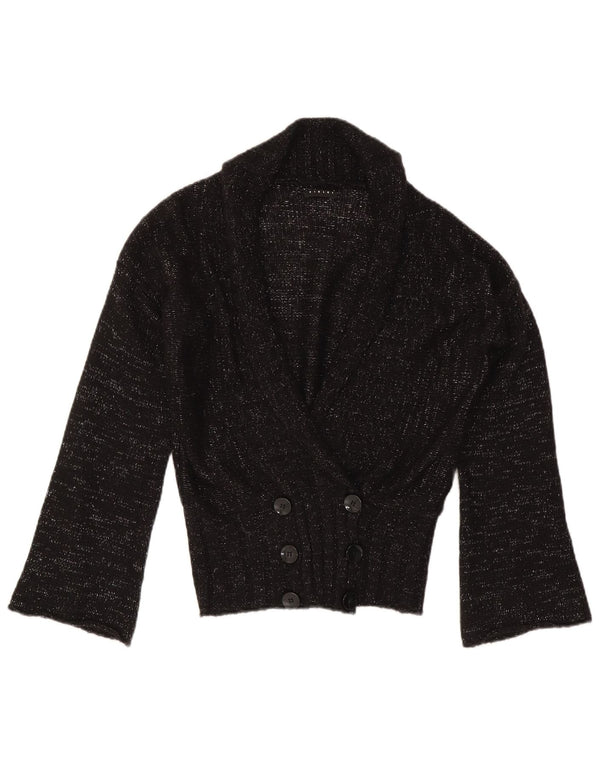 Sisley ženski kardigan pulover UK 14 srednje crne mrlje