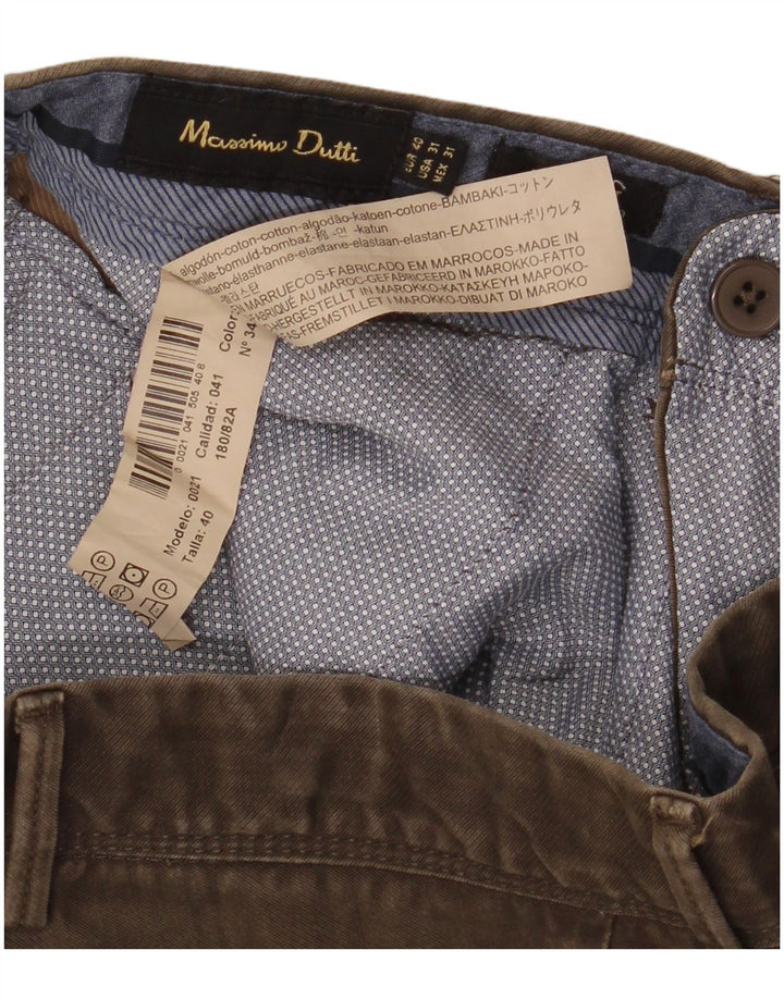 MASSIMO DUTTI Muške ravne chino hlače EU 40 Srednje W31 L32 Smeđe