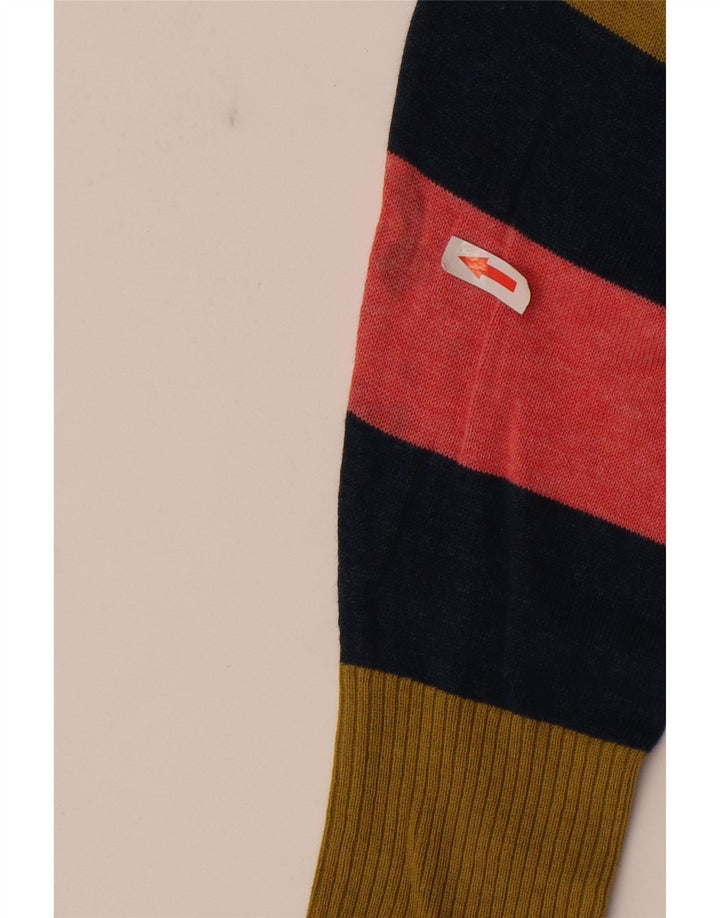 Bijeli ženski kardigan džemper UK 14 velikih raznobojnih blokova boja