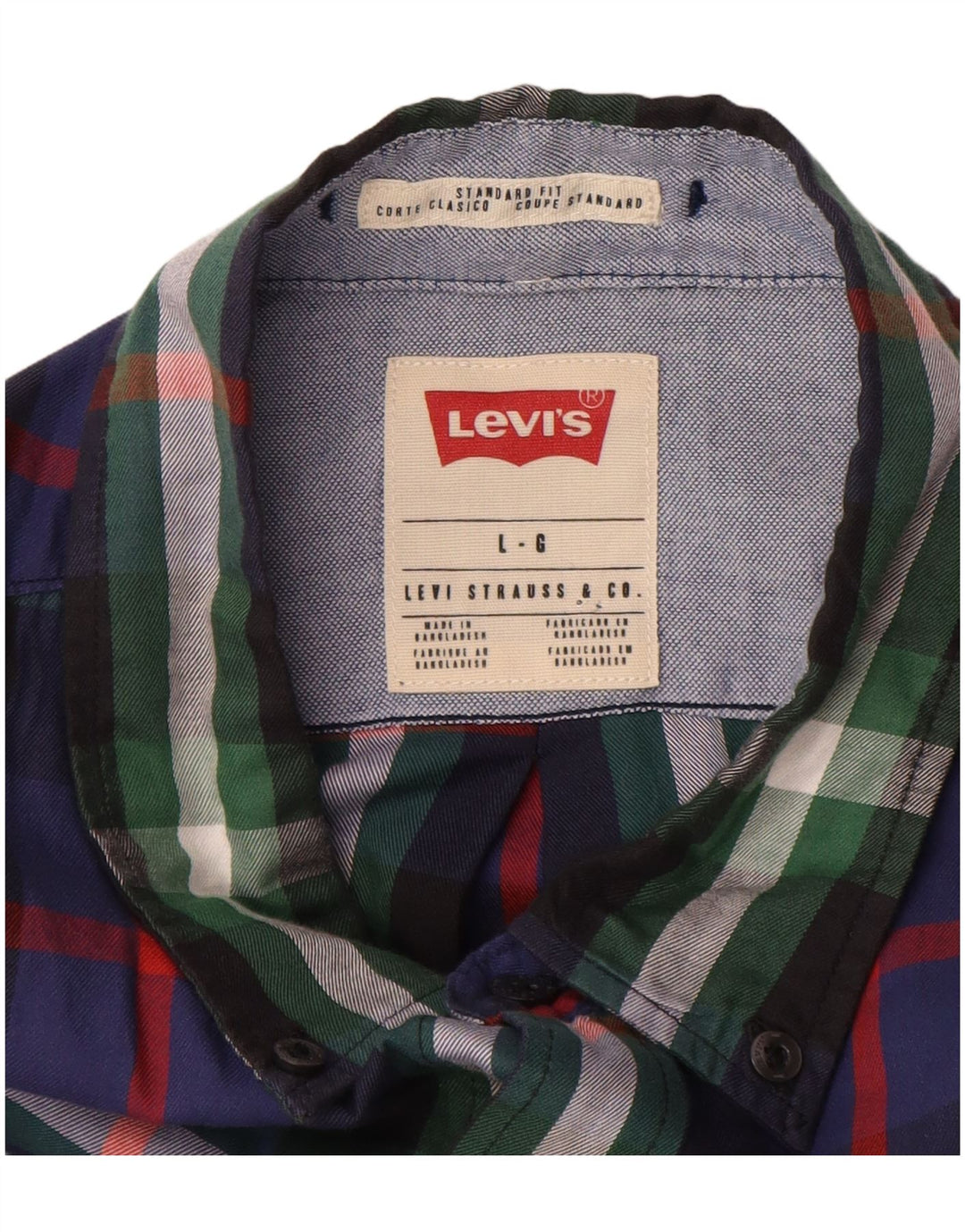 LEVI'S muška flanelska košulja standardnog kroja, pamuk, veliki raznobojni karirani komad