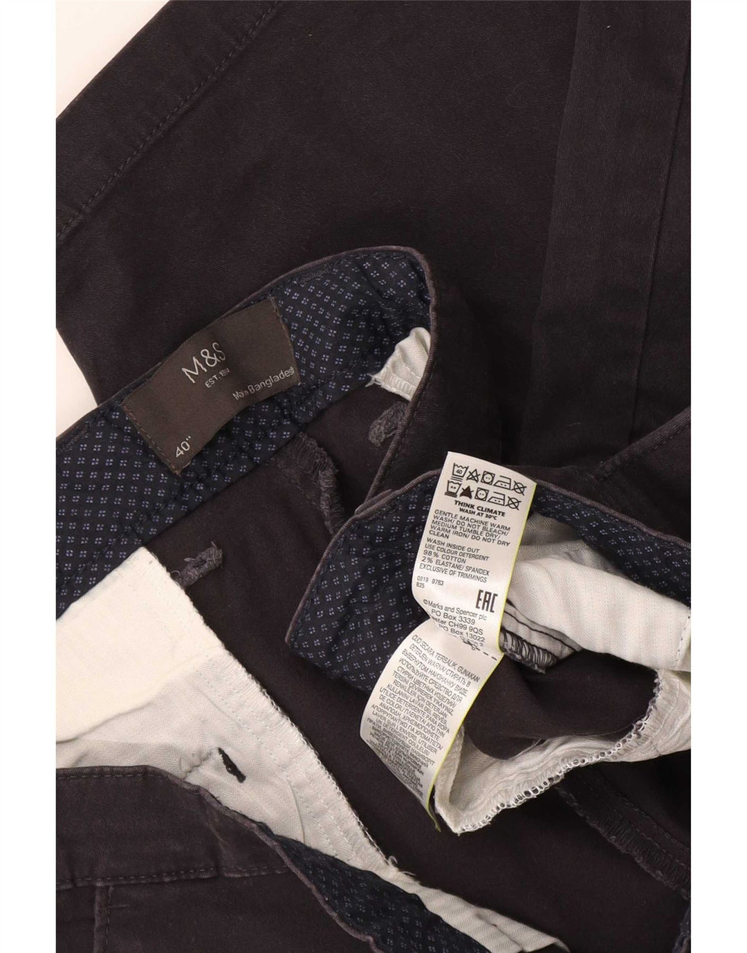 Marks & Spencer muške chino kratke hlače W40 XL crni pamuk