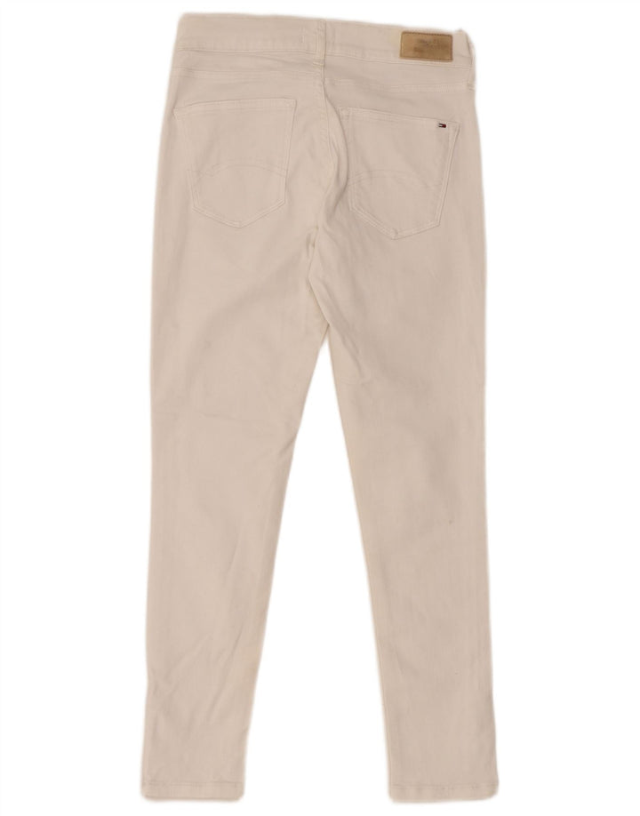 TOMMY HILFIGER Ženske uske traperice srednjeg rasta W25 L25 Bijeli pamuk