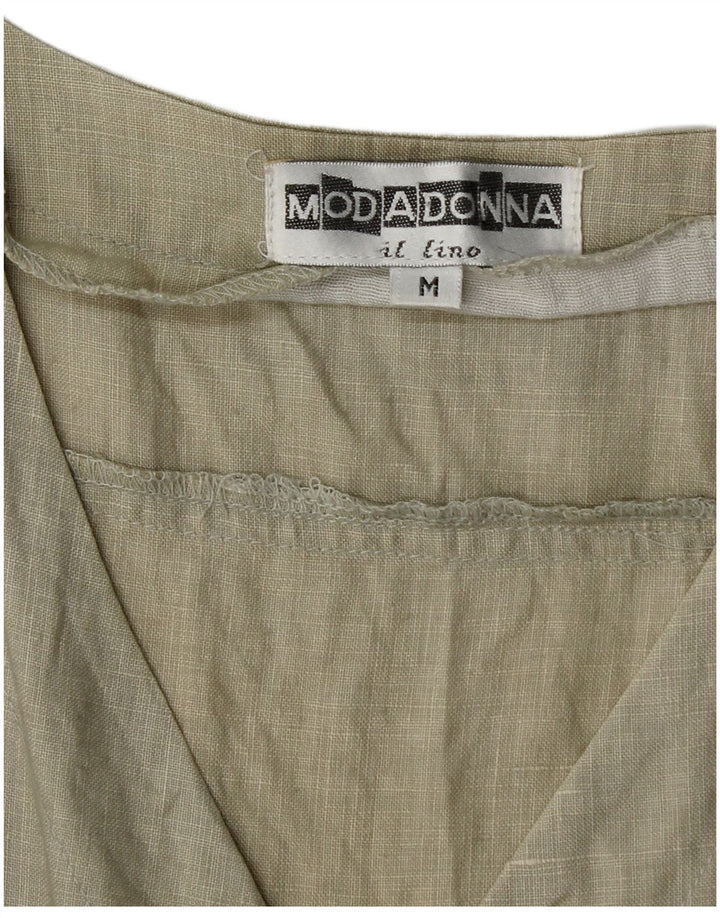 Vintage žensko odijelo za igru bez rukava UK 12 Srednje kaki platno