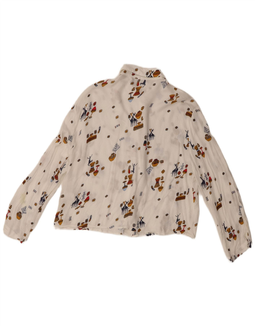 Zara ženska prozirna košulja UK 6 XS bijela geometrijska viskoza