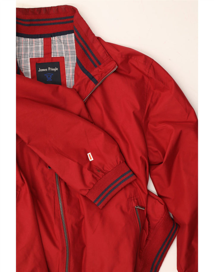 JAMES PRINGLE Mens Bomber Jacket UK 42 XL Red Polyester Vintage James Pringle and Second-Hand James Pringle from Messina Hembry 