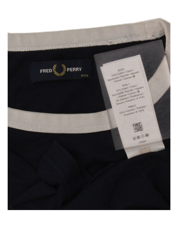 FRED PERRY Muška majica kratkih rukava s grafičkim motivima 3XL tamnoplavi pamuk u blokovima boja