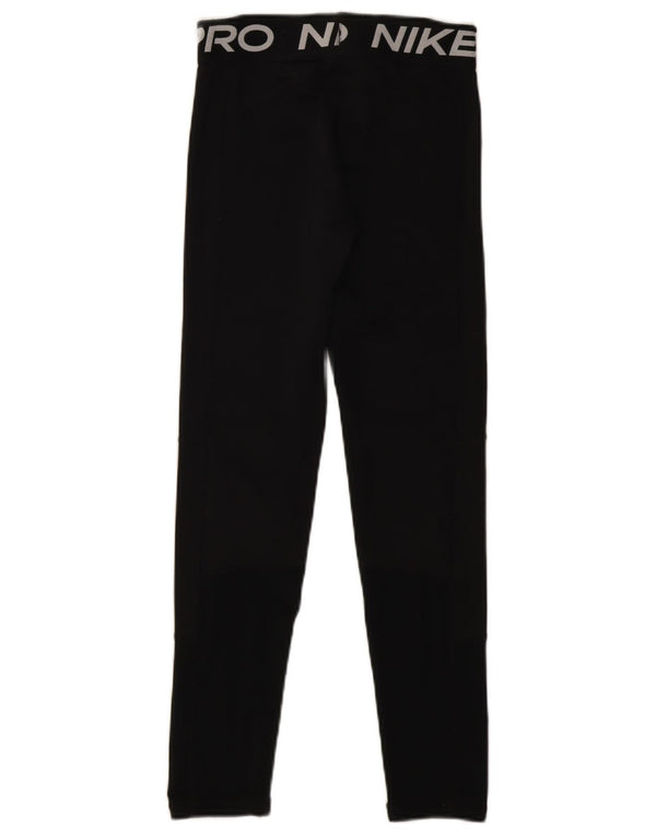 Nike Girls Dri Fit Graphic Leggings 12-13 Years Large Crni Poliester