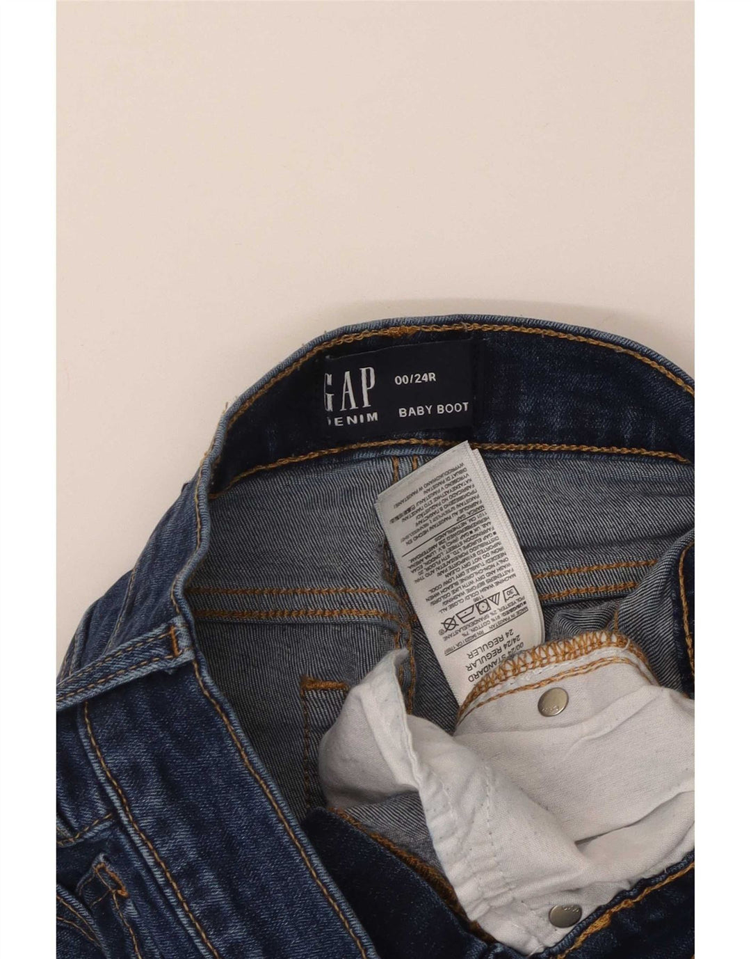 Ženske traperice Gap Bootcut W24 L29 tamnoplavi pamuk