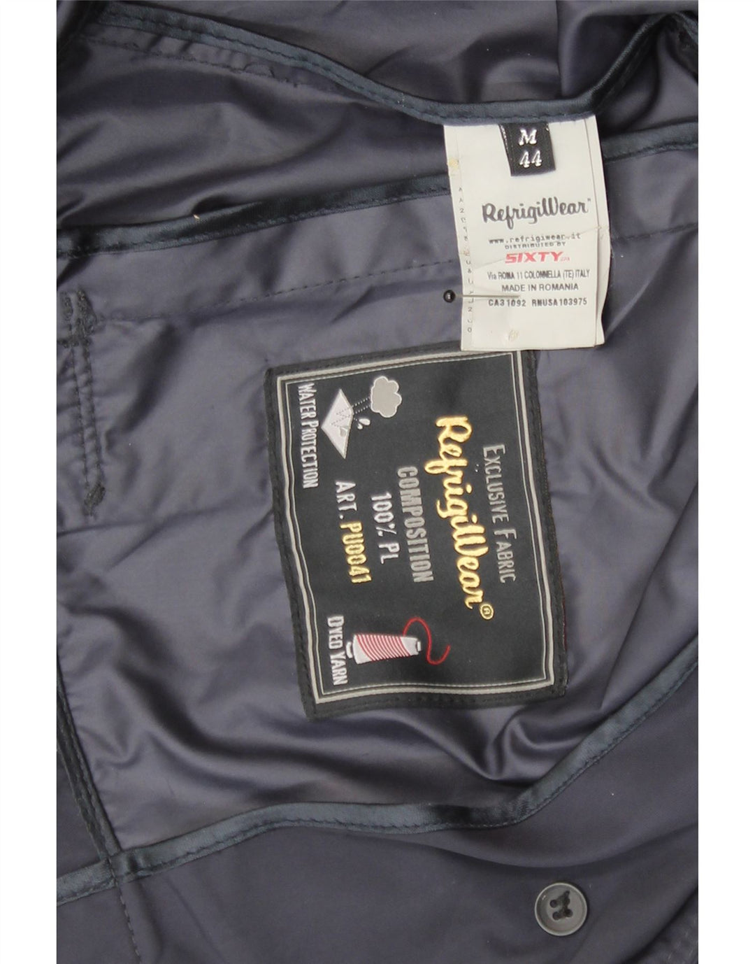 Refrigiwear ženski kratki trenč kaput UK 14 srednje tamnoplavi poliester