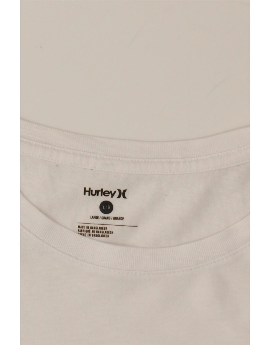 HURLEY Mens Graphic T-Shirt Top Large White Cotton Vintage Hurley and Second-Hand Hurley from Messina Hembry 