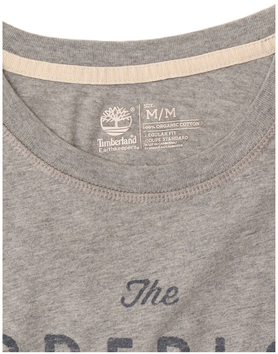 TIMBERLAND Mens Regular Fit Graphic T-Shirt Top Medium Grey Cotton