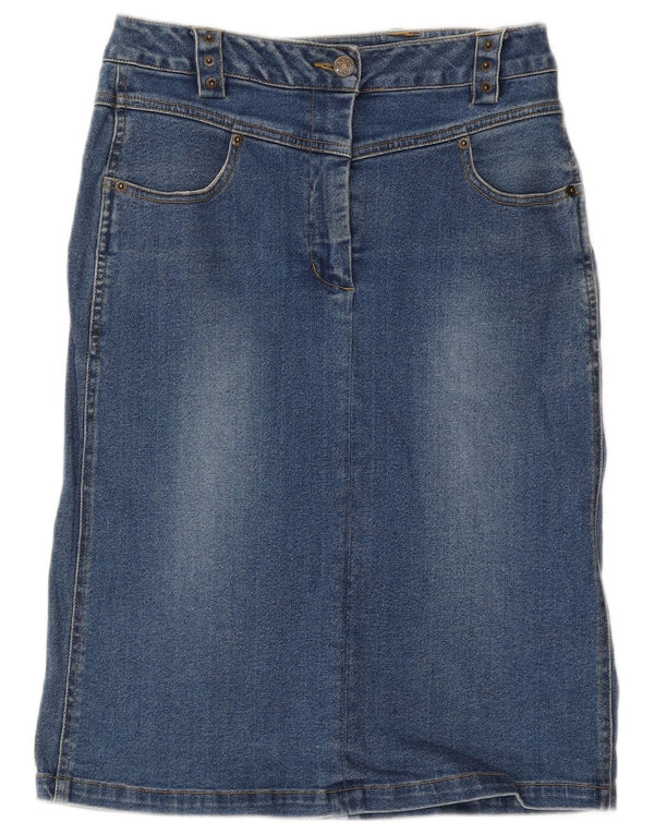 Vintage ženska traper suknja UK 10 Mala W26 plavi pamuk