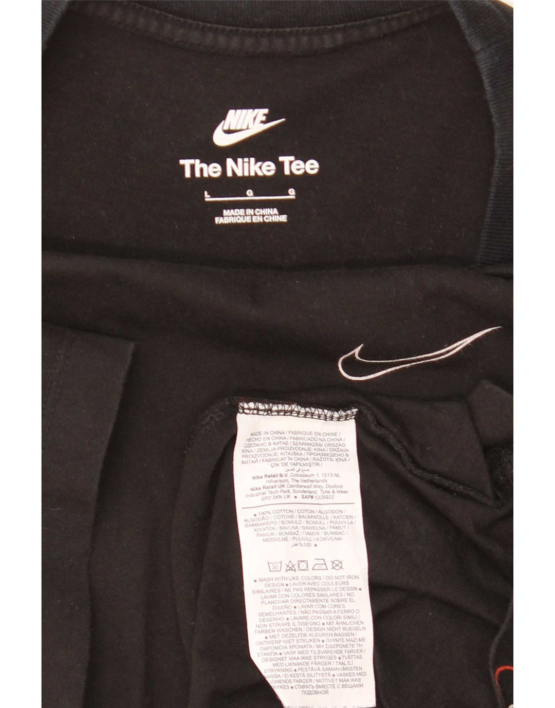 Velika crna pamučna majica Nike s grafičkim motivima