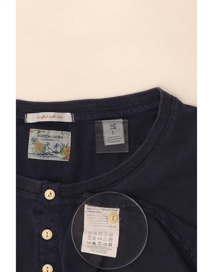 Scotch & Soda muška majica dugih rukava, veliki tamnoplavi pamuk