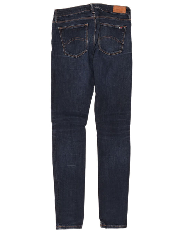 TOMMY HILFIGER Womens Mid Rise Skinny Jeans W29 L32 Navy Blue Cotton