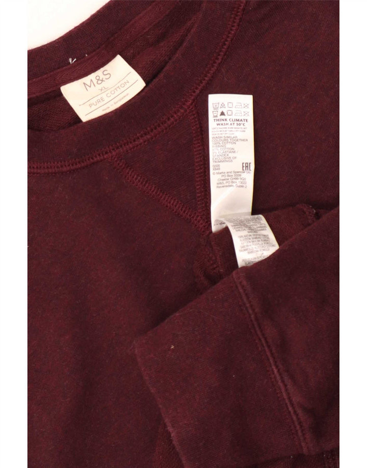Marks & Spencer muški džemper XL tamnocrveni pamuk