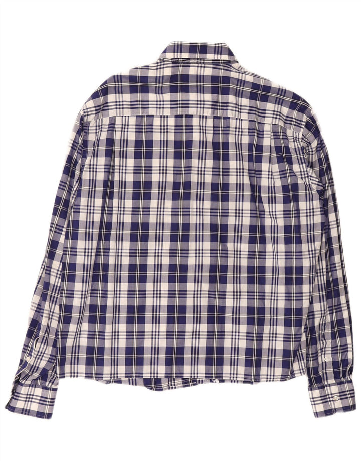 PAUL & SHARK Mens Shirt Size 44 XL Navy Blue Check