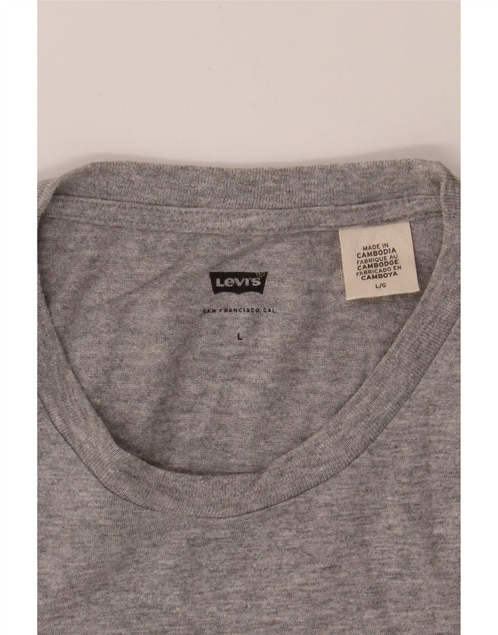 LEVI'S Mens Graphic T-Shirt Top Large Grey Vintage Levi's and Second-Hand Levi's from Messina Hembry 