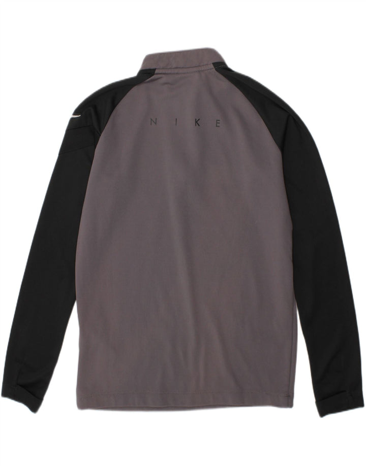 NIKE Boys Dri Fit Pullover Tracksuit Top 6-7 Years XS Grey Colourblock Vintage Nike and Second-Hand Nike from Messina Hembry 