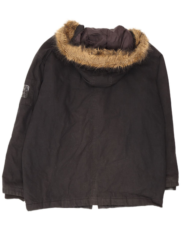 Quiksilver muška parka jakna s kapuljačom UK 40, veliki crni pamuk